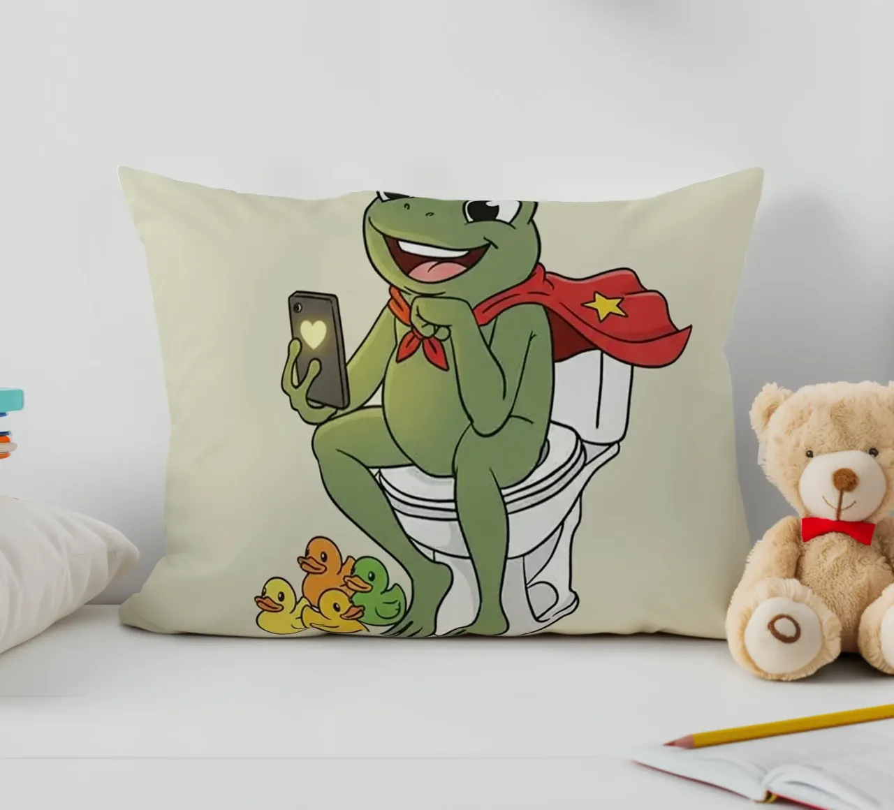 Rana nel bagno con cellulare cuscino da Jasonheeran