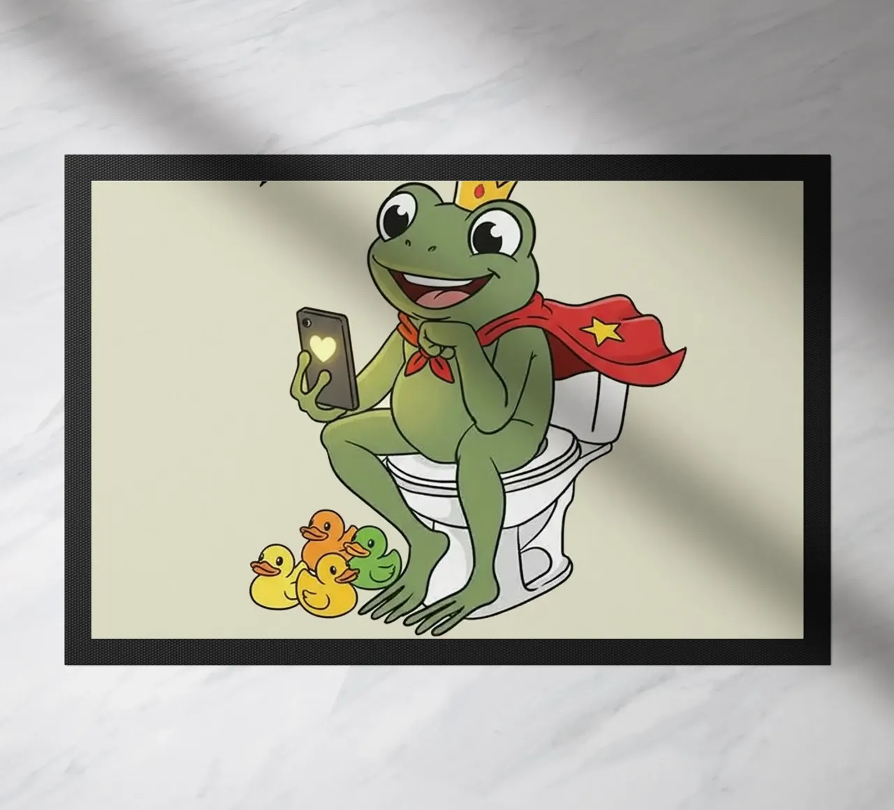Rana nel bagno con cellulare zerbino da Jasonheeran