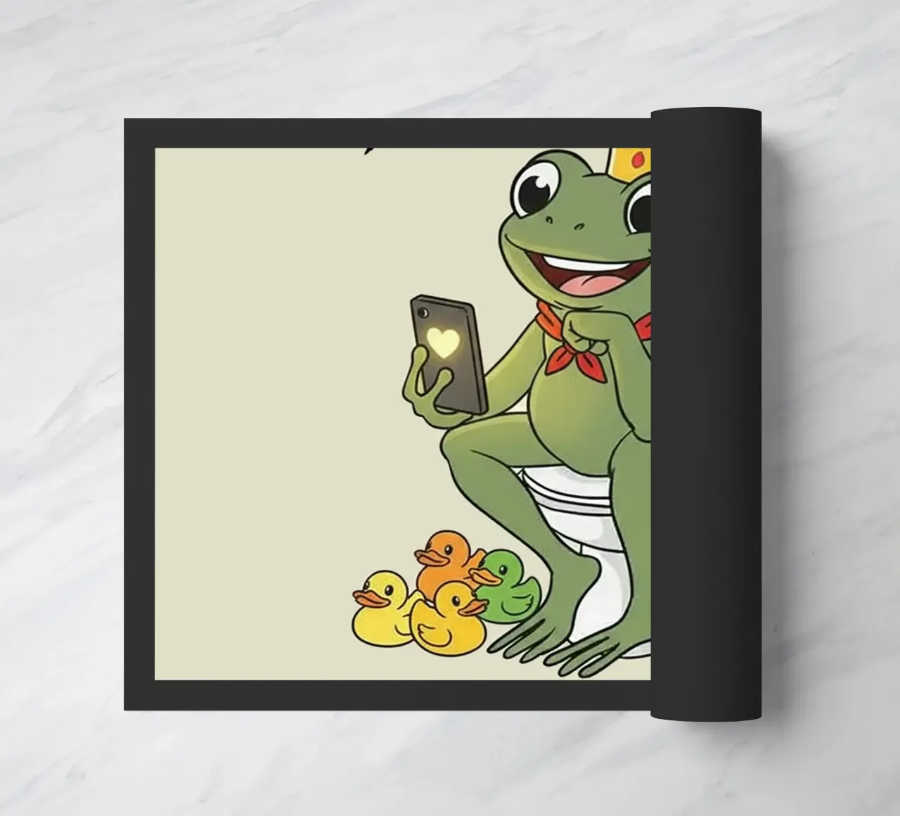 Rana nel bagno con cellulare zerbino da Jasonheeran