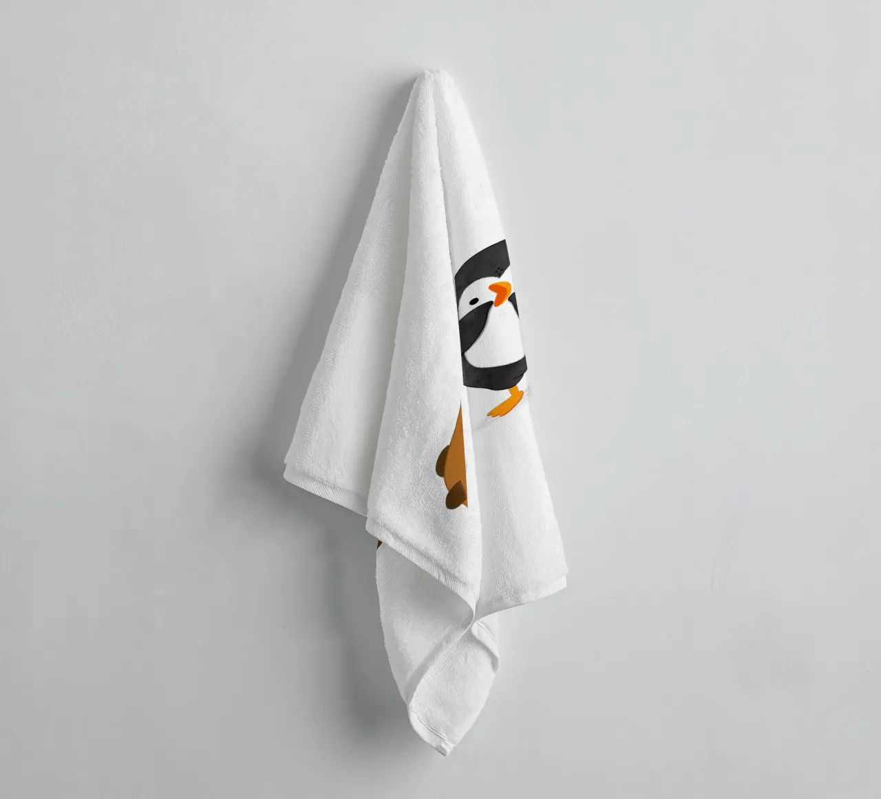 Capybara and Penguin talking towel by julianamotzko
