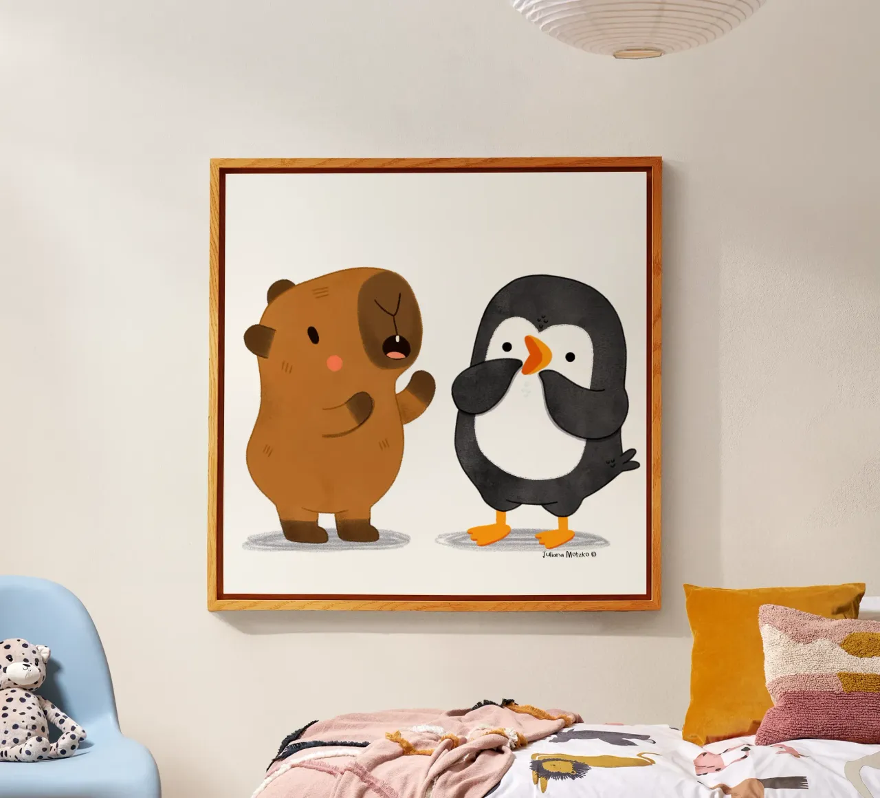 Capibara e pinguino a colloquio plexiglass da julianamotzko