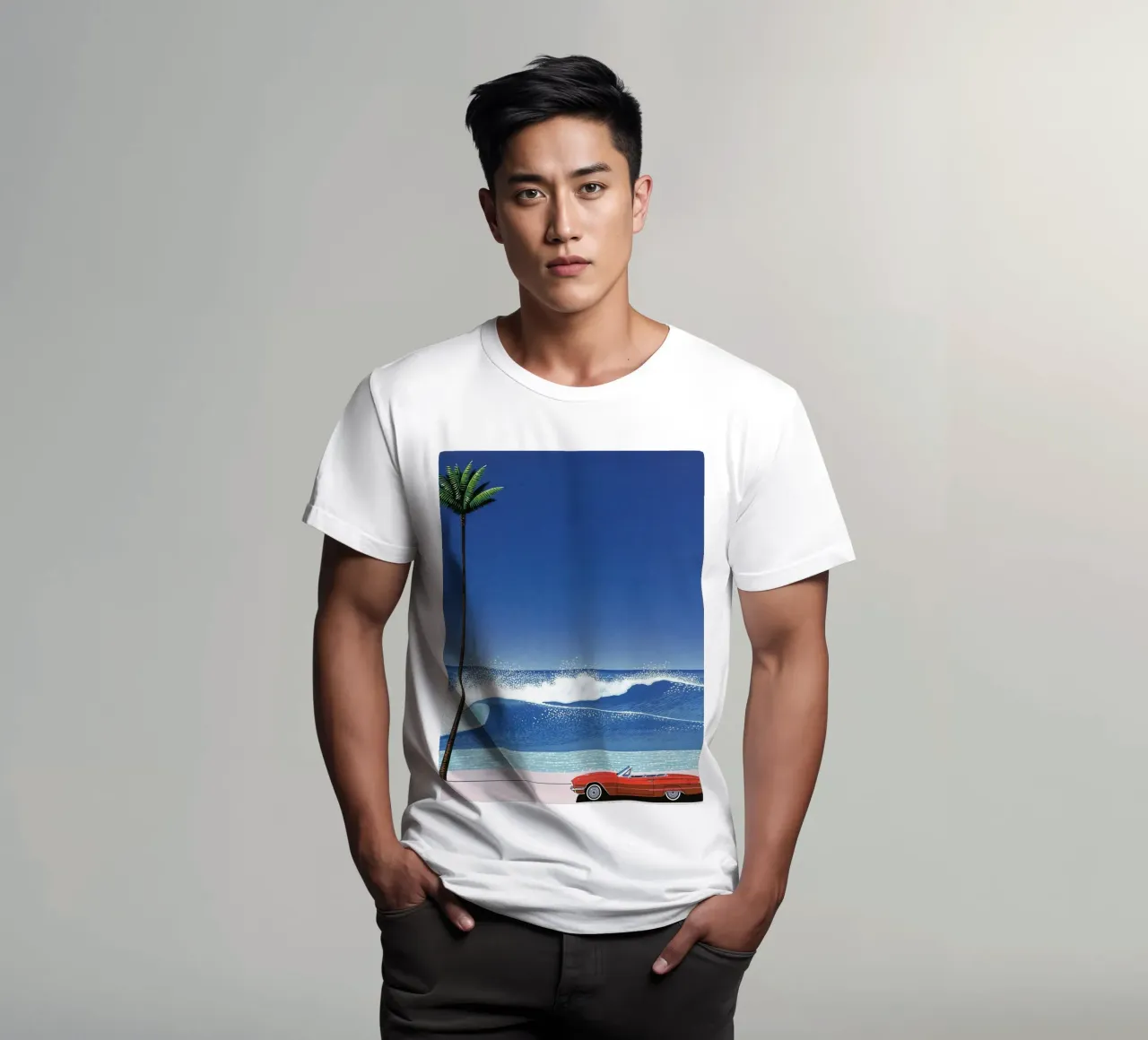 Red Car VIntage Hiroshi Nagai t-shirt da KOOL STORE
