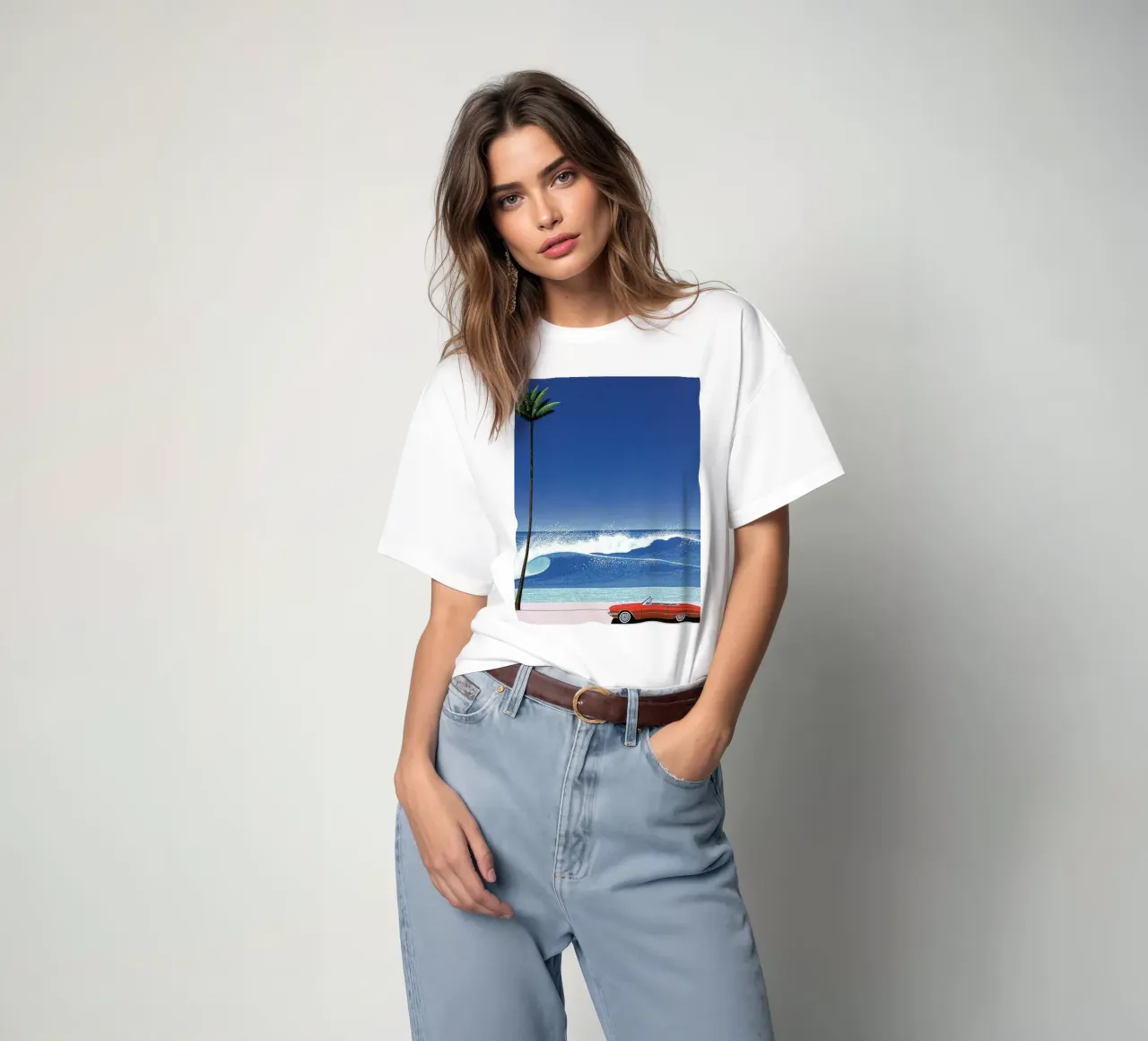 Red Car VIntage Hiroshi Nagai t-shirt da KOOL STORE