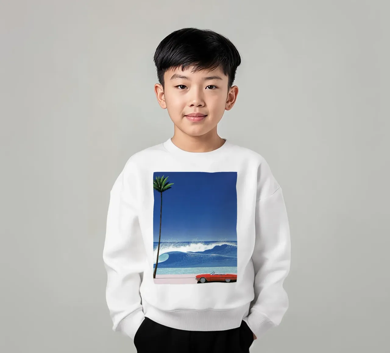 Red Car VIntage Hiroshi Nagai felpa bambino da KOOL STORE