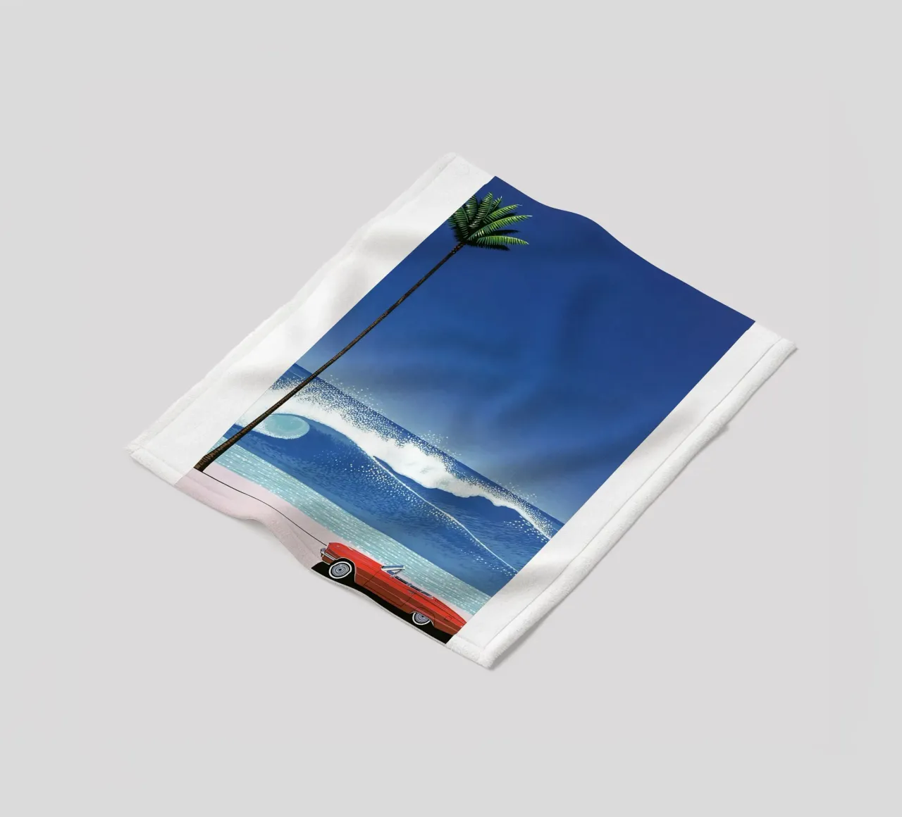 Red Car VIntage Hiroshi Nagai coperta in pile da KOOL STORE
