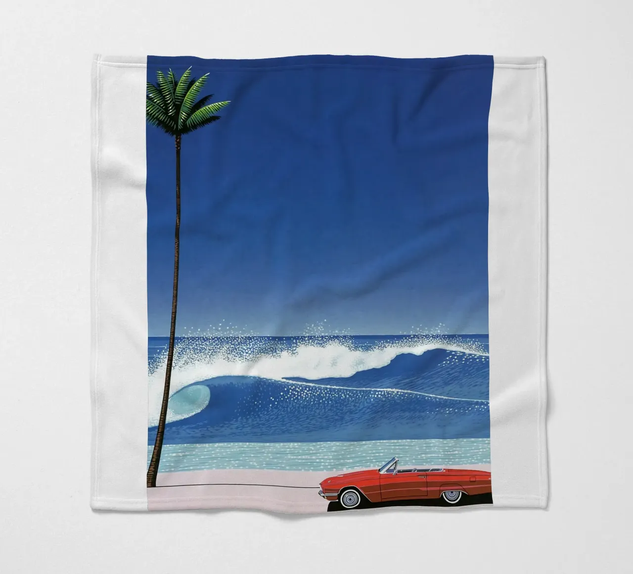 Red Car VIntage Hiroshi Nagai coperta in pile da KOOL STORE