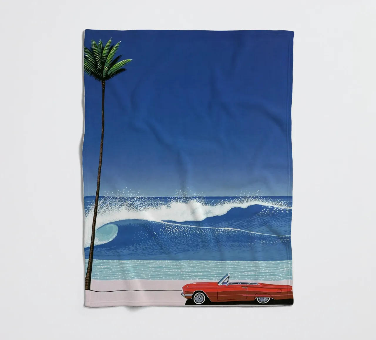 Red Car VIntage Hiroshi Nagai coperta in pile da KOOL STORE