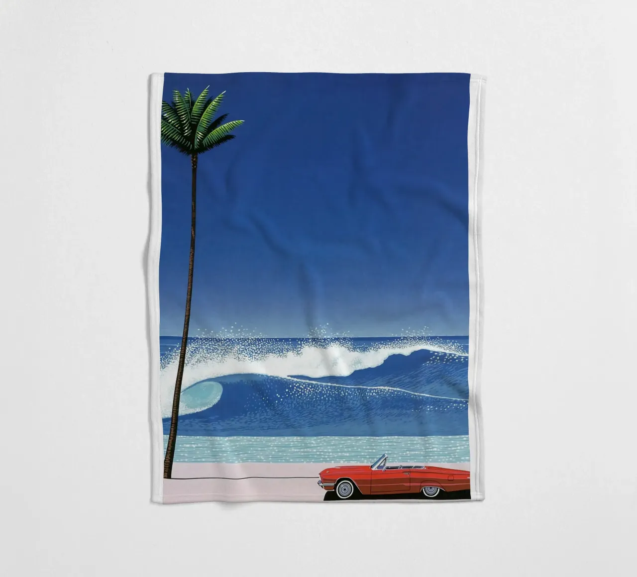 Red Car VIntage Hiroshi Nagai coperta in pile da KOOL STORE