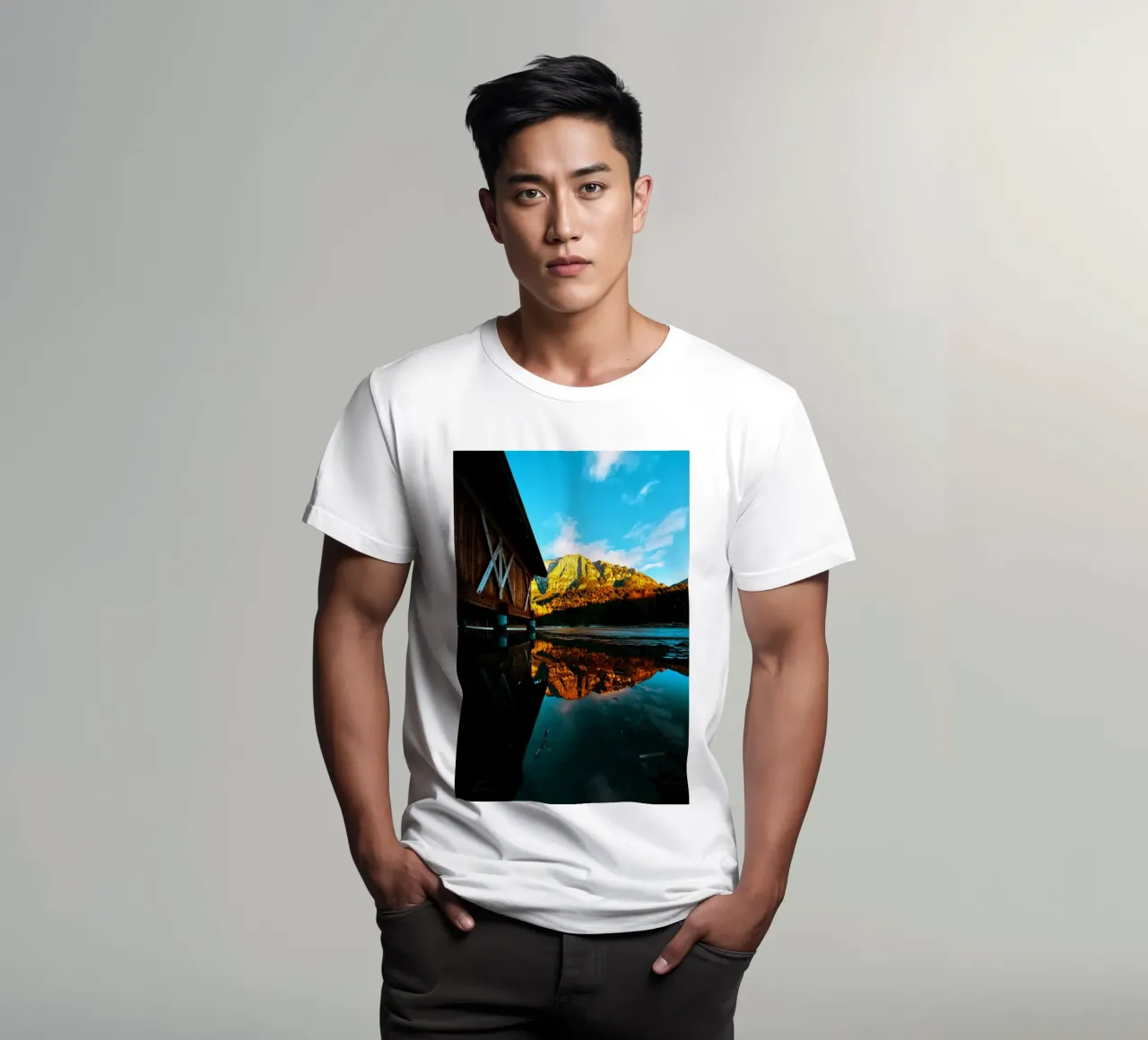 Dolomites mountain reflection t-shirt da Fjöllart