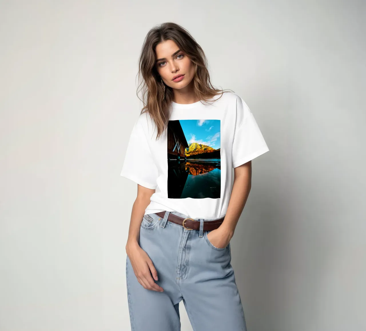Dolomites mountain reflection t-shirt da Fjöllart