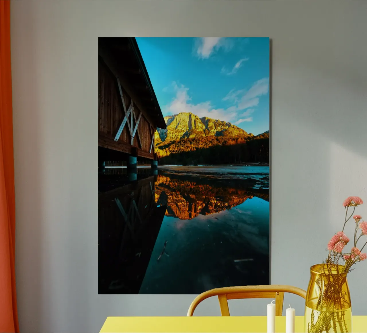 Dolomites mountain reflection alluminio dibond da Fjöllart