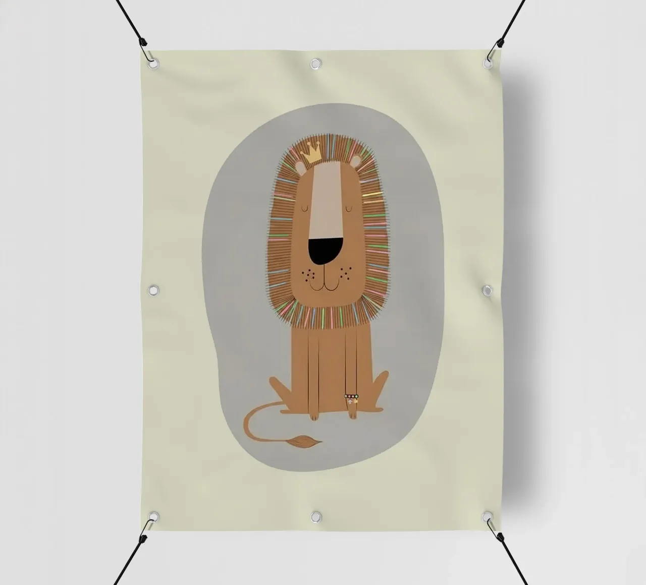 De vriendelijke Leeuwenkoning pvc-zeil van Jasonheeran