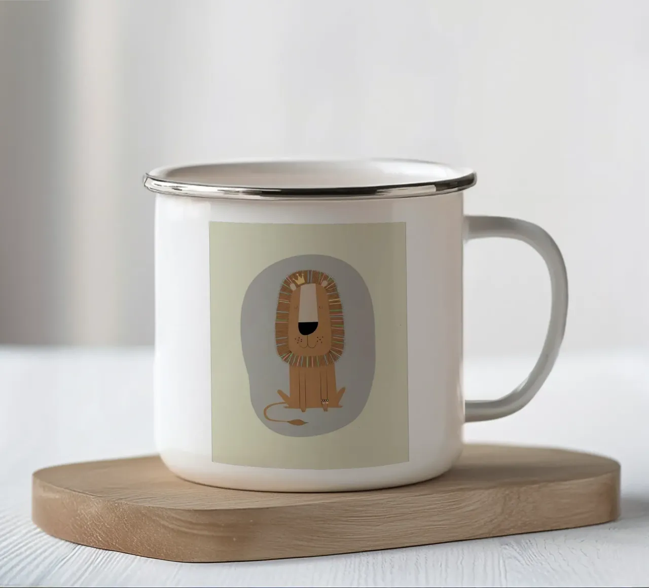Il Re Leone gentile tazza in smalto da Jasonheeran