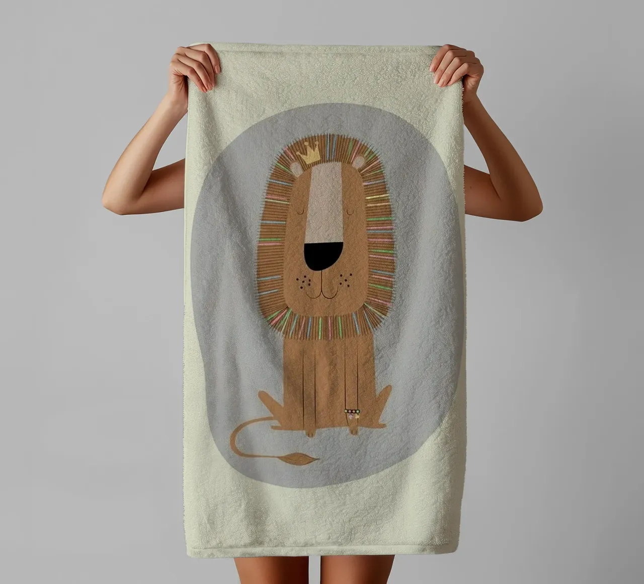 De vriendelijke Leeuwenkoning badhanddoek van Jasonheeran