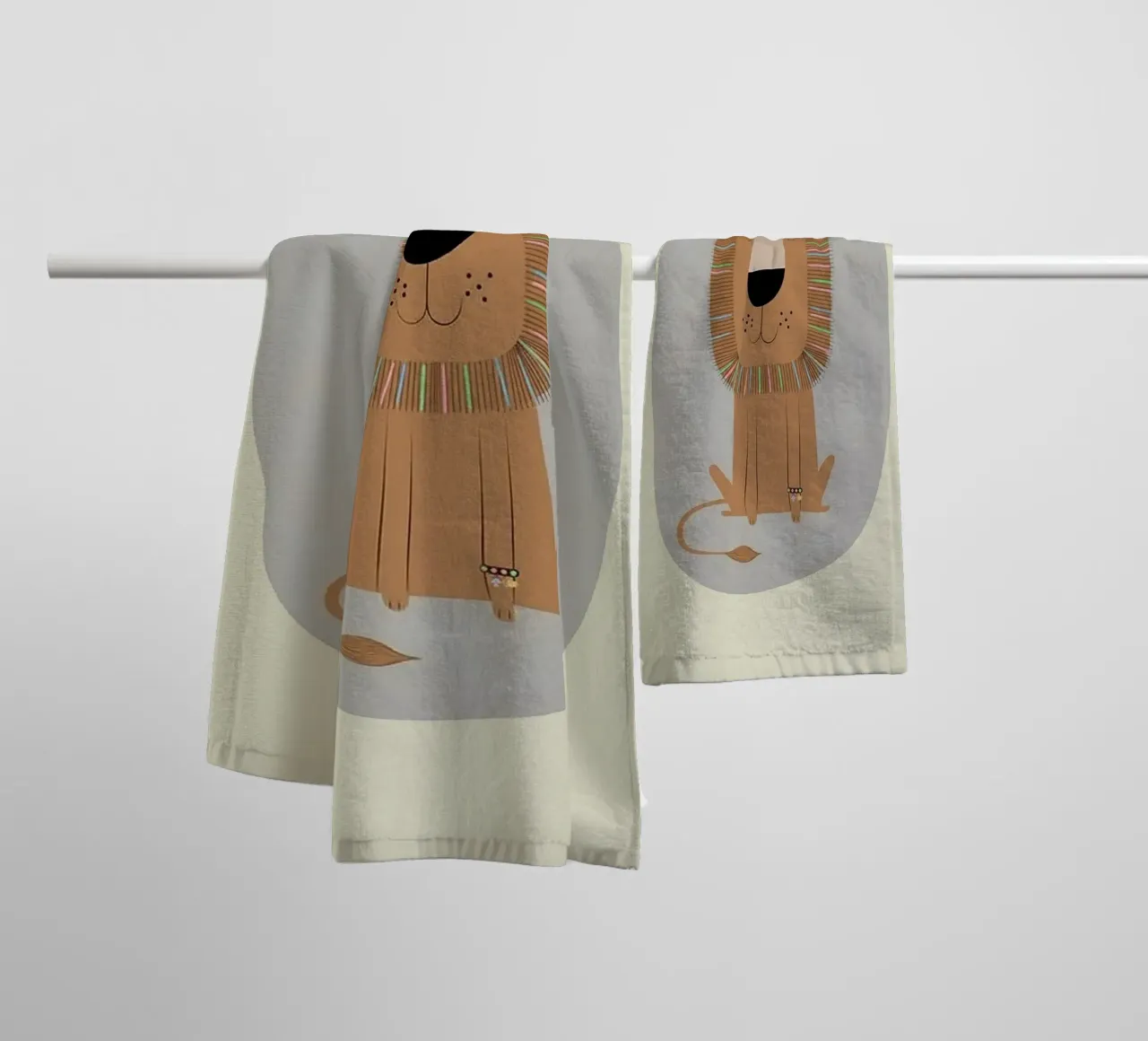 De vriendelijke Leeuwenkoning badhanddoek van Jasonheeran