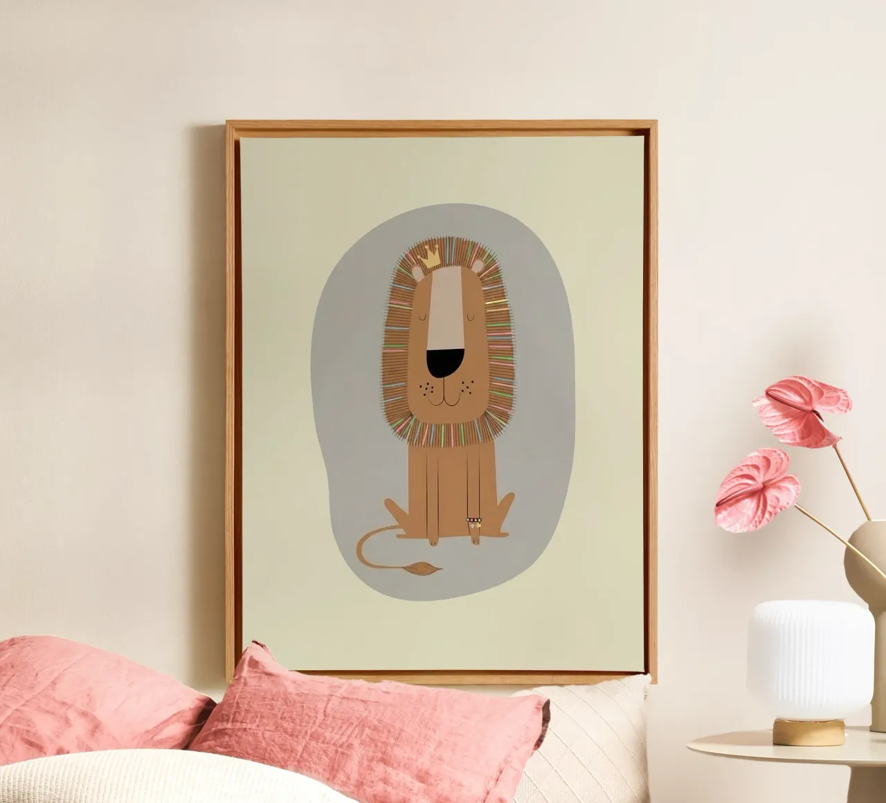 De vriendelijke Leeuwenkoning canvas van Jasonheeran