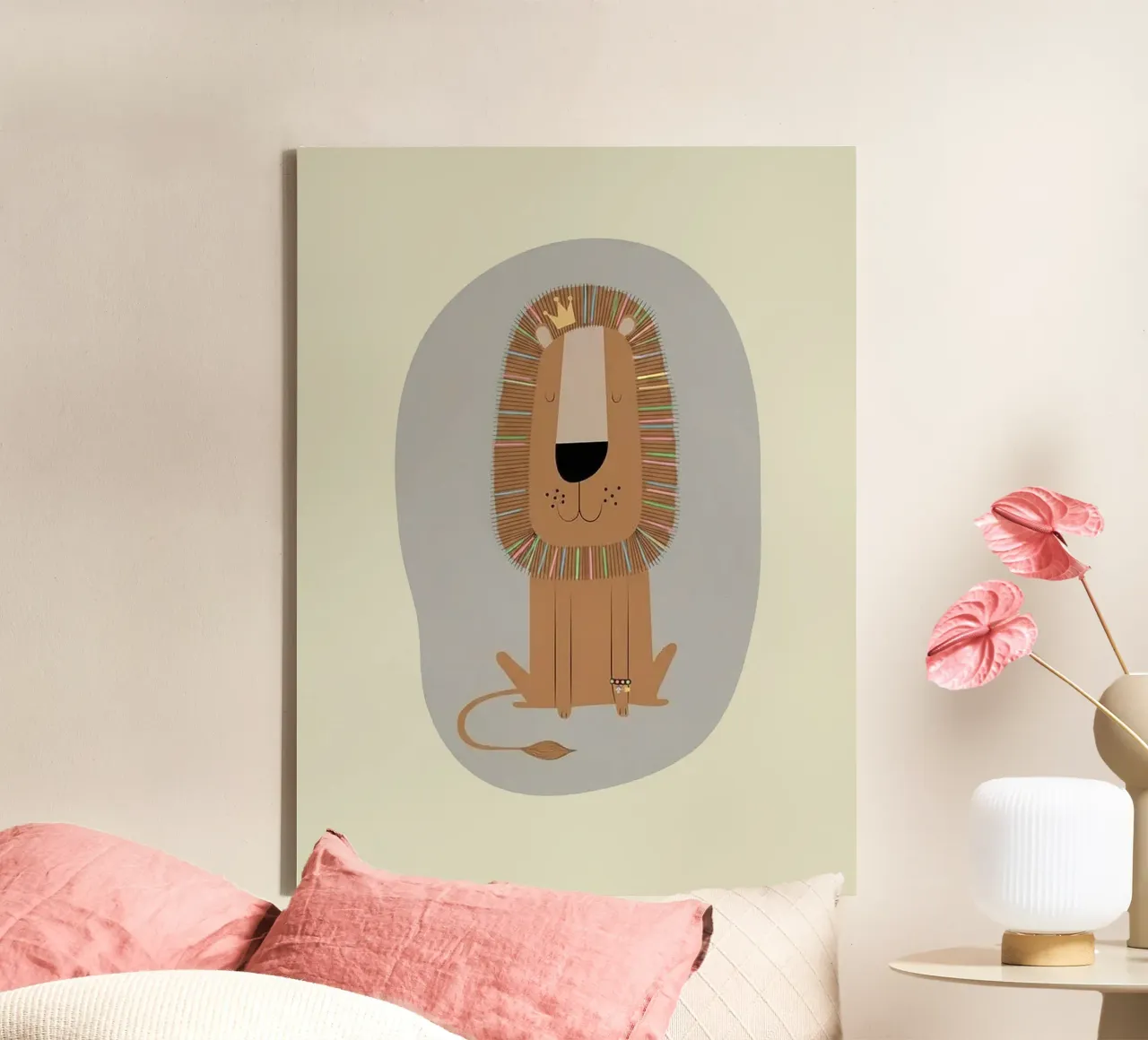 De vriendelijke Leeuwenkoning canvas van Jasonheeran