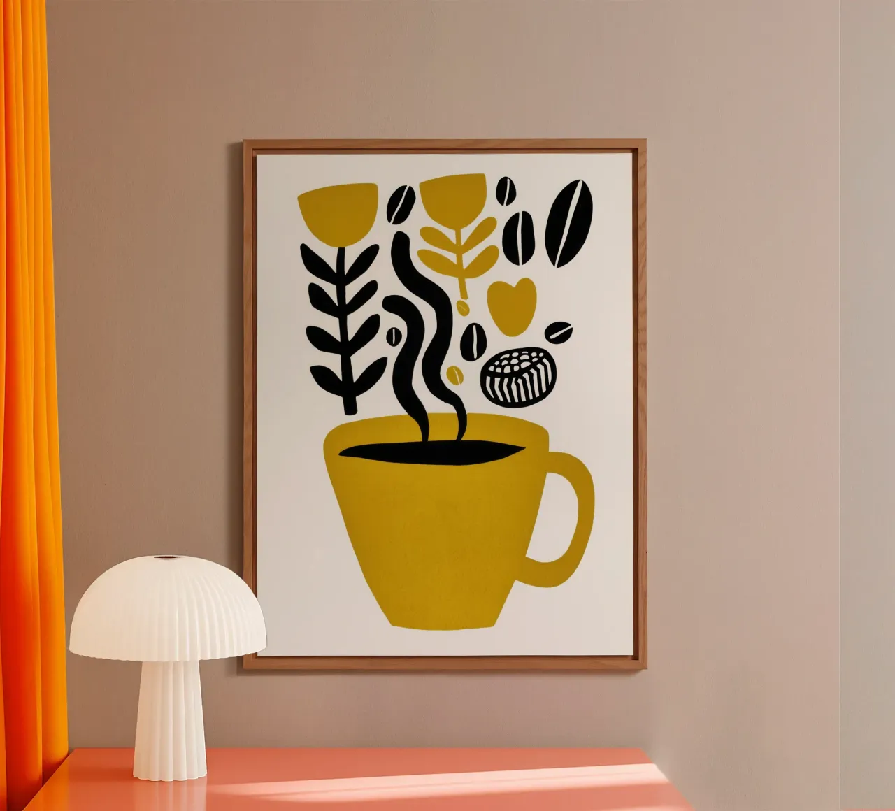 Profumo di caffè | Botanica, chicchi e un cuore alluminio dibond da Autofocus