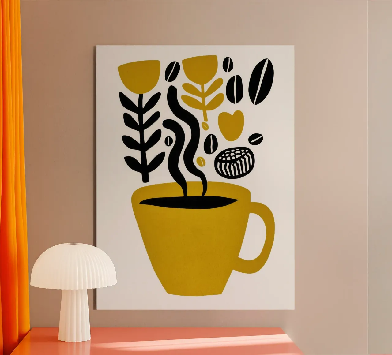 Profumo di caffè | Botanica, chicchi e un cuore alluminio dibond da Autofocus