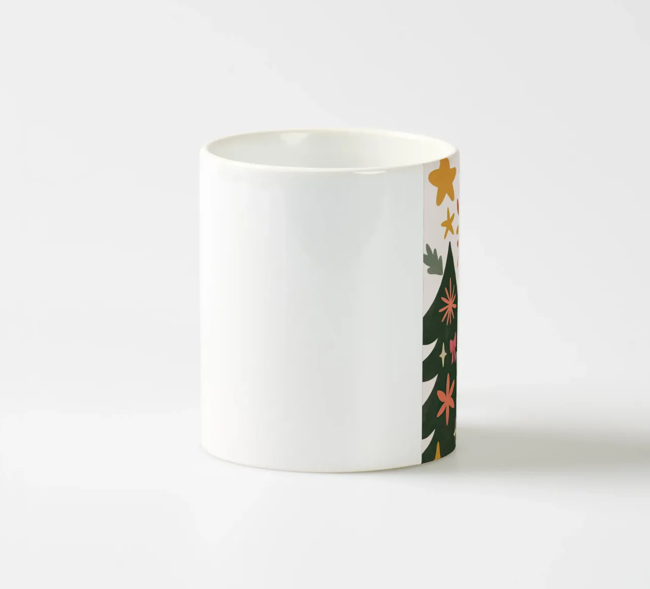 Sognante albero di Natale a forma di uccello rosa con luna, stelle e fiori tazza in ceramica da GentleEchoes Dreamlight