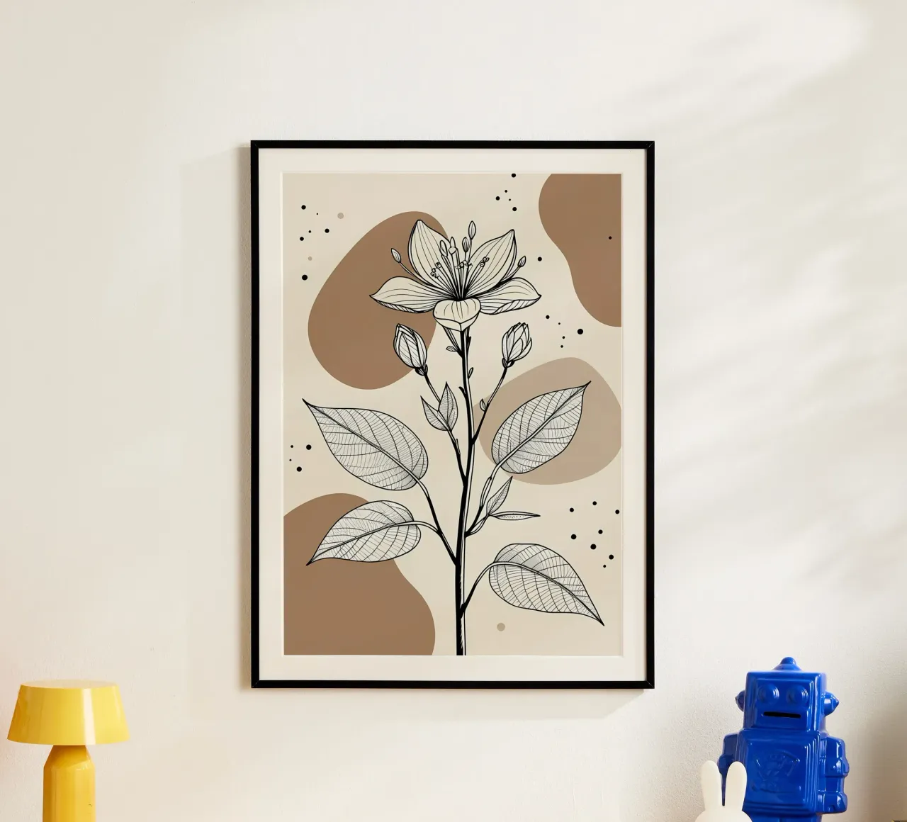 Minimalist Maple Leaf Poster in Neutral Tones with Abstract hahnemühle by Bloom And Brush
