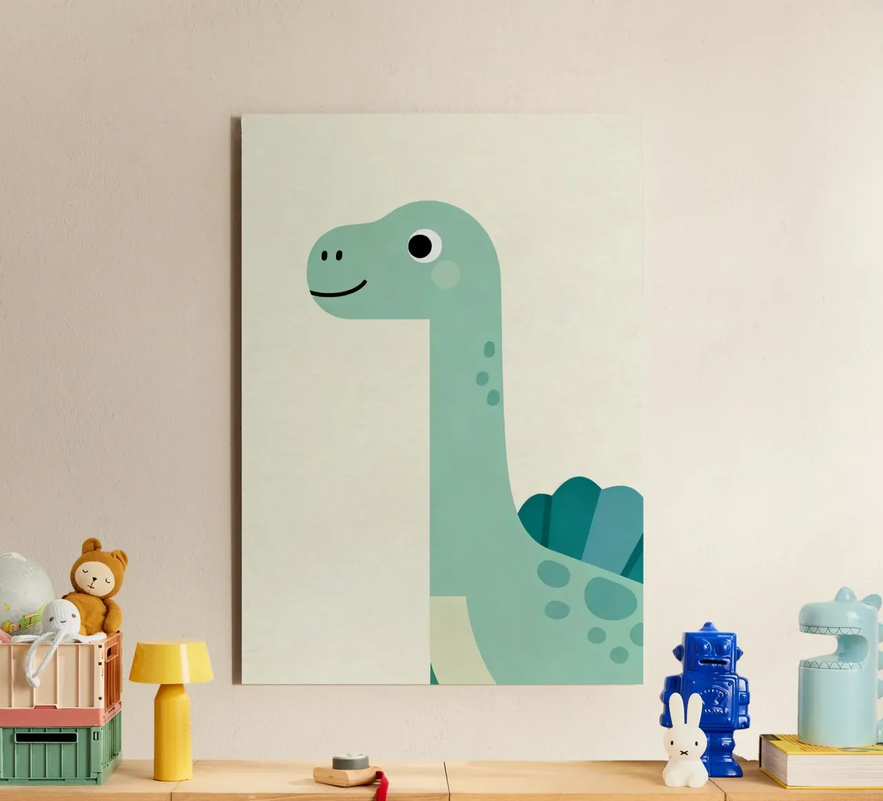 Spinosaurus Friendly Dinosaur alluminio dibond da EverLuvv Studio