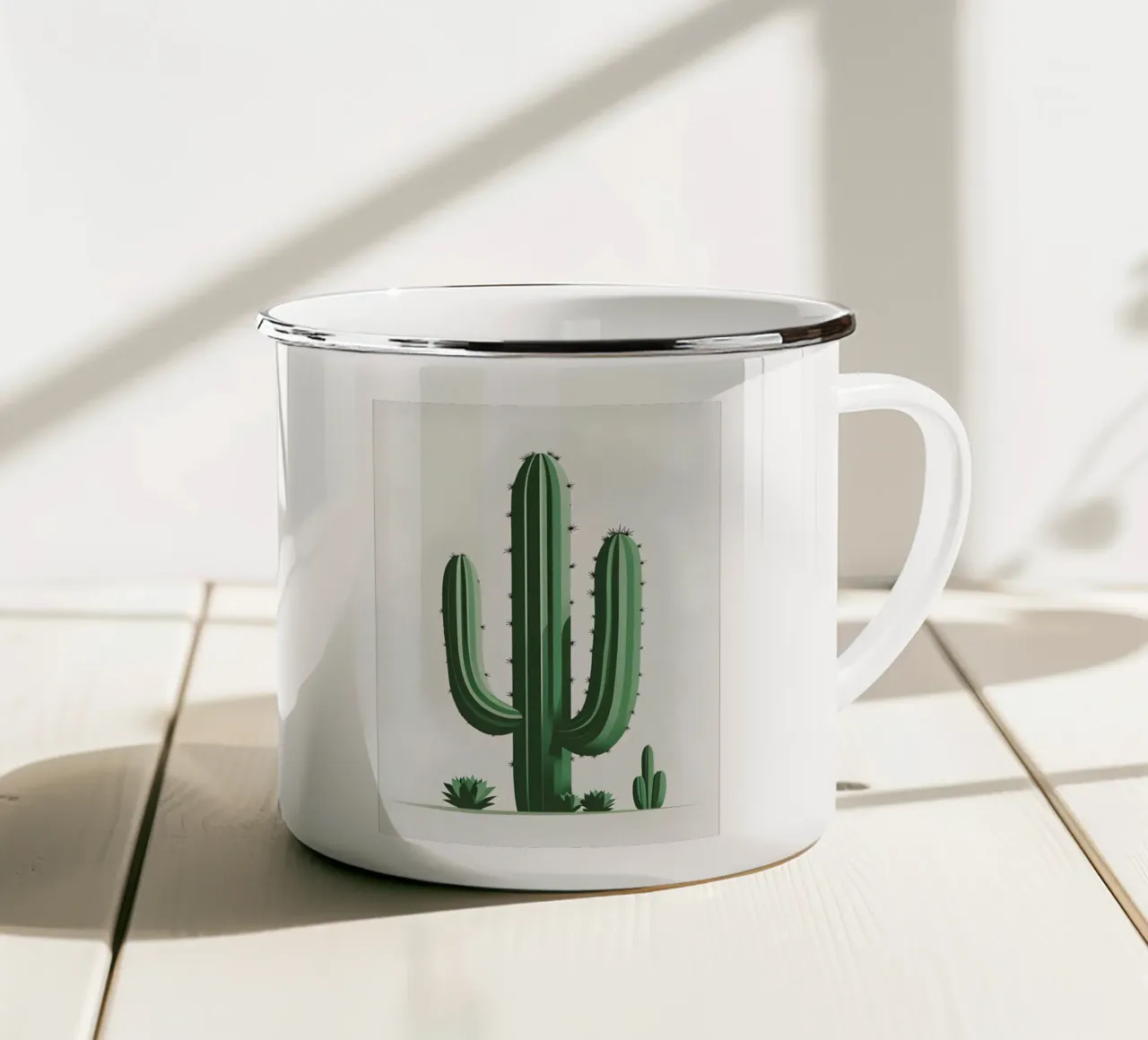 Barrel Cactus tazza in smalto da Botanical Gallery
