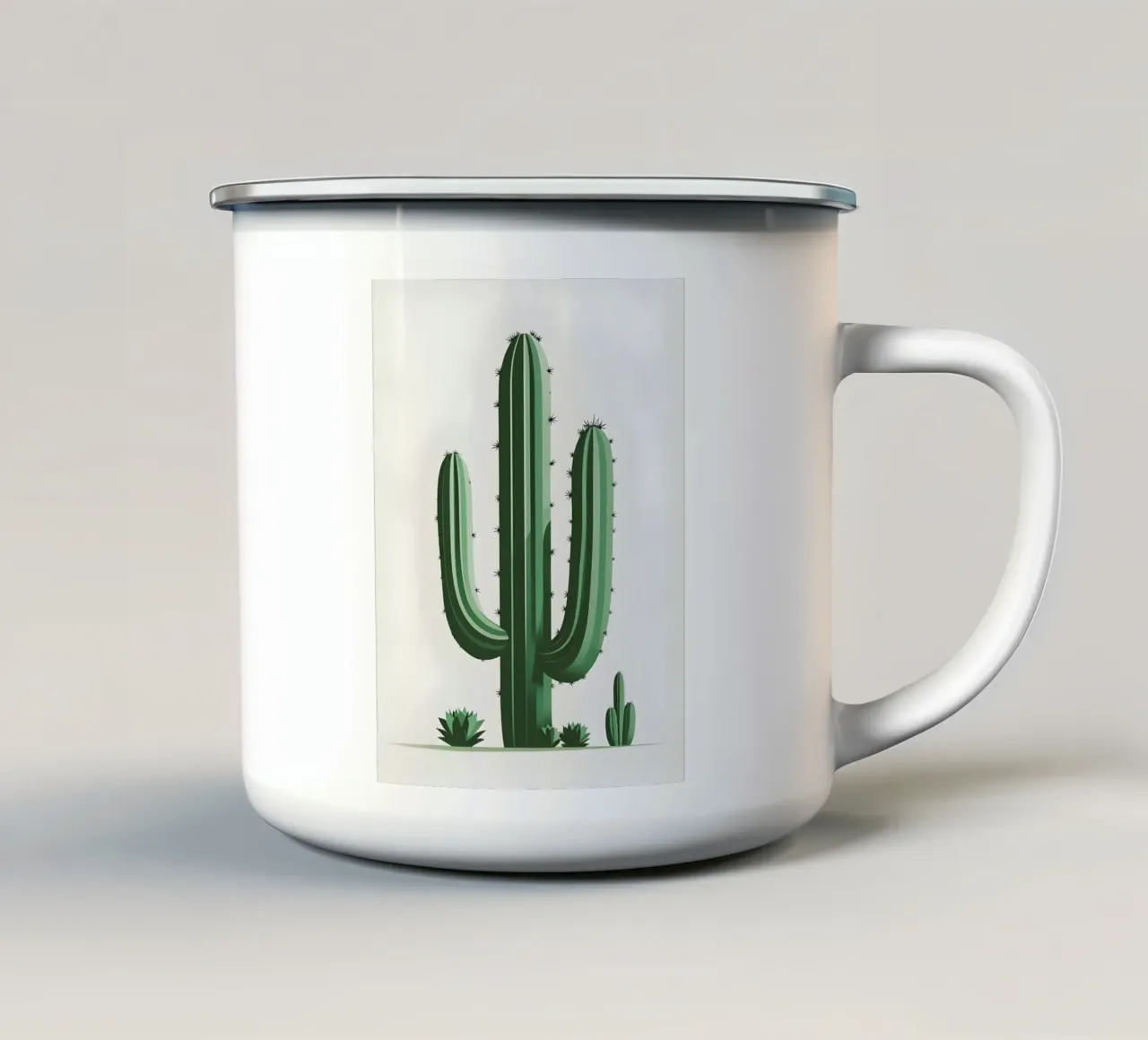 Barrel Cactus tazza in smalto da Botanical Gallery