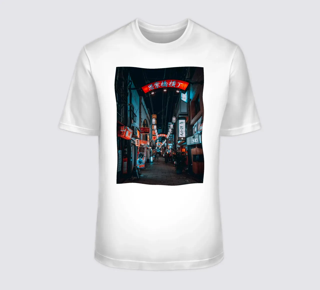 Neon Night Lights in Nagasaki, Japan t-shirt by Marcel Bisig