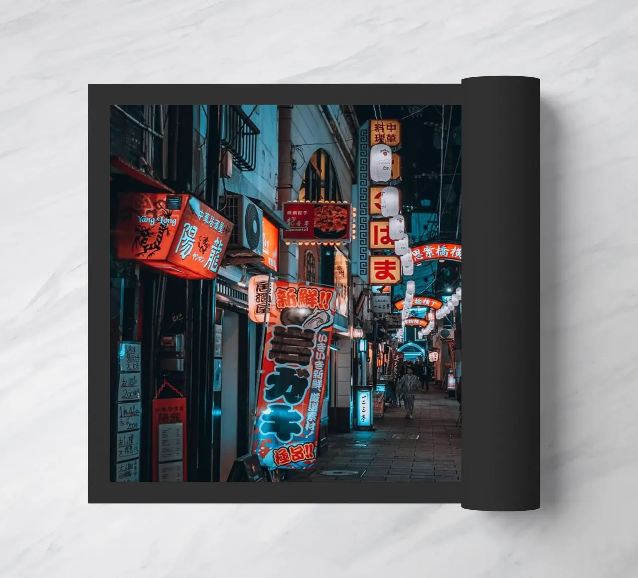 Luci notturne al neon a Nagasaki, Giappone zerbino da Marcel Bisig
