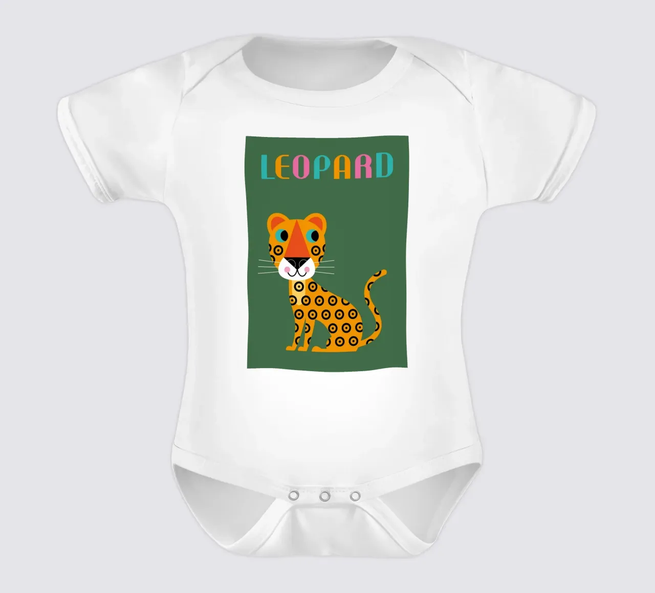 Leopardo body neonato maniche corte da Looks n Brains