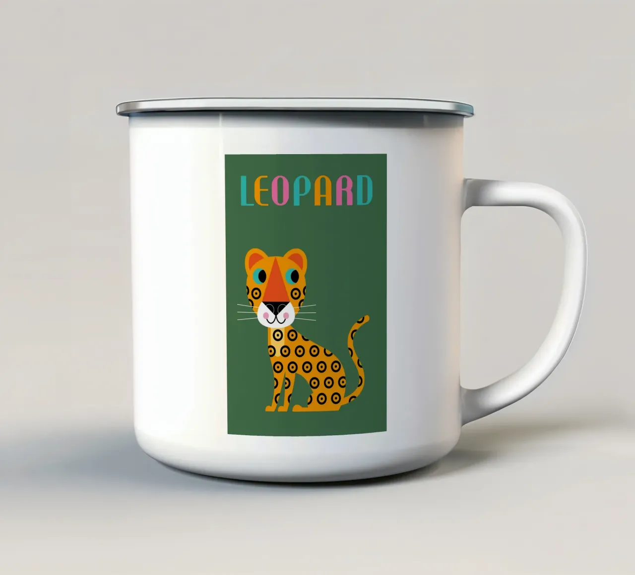 Leopardo tazza in smalto da Looks n Brains