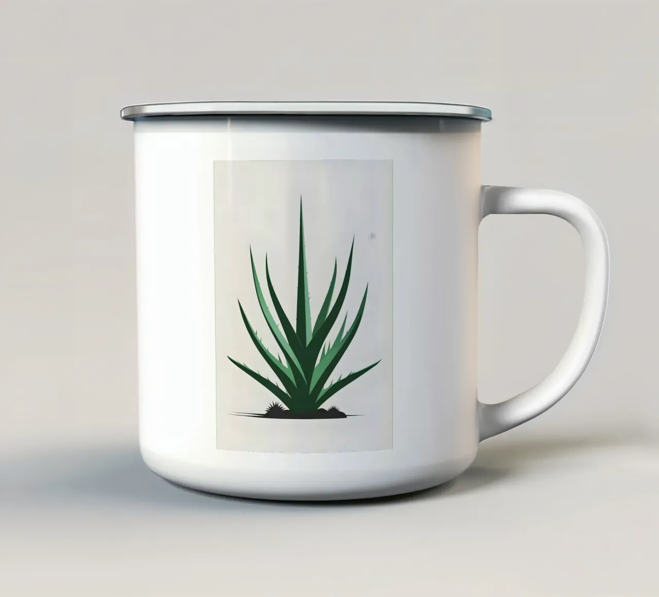 Forma dell'aloe tazza in smalto da Botanical Gallery