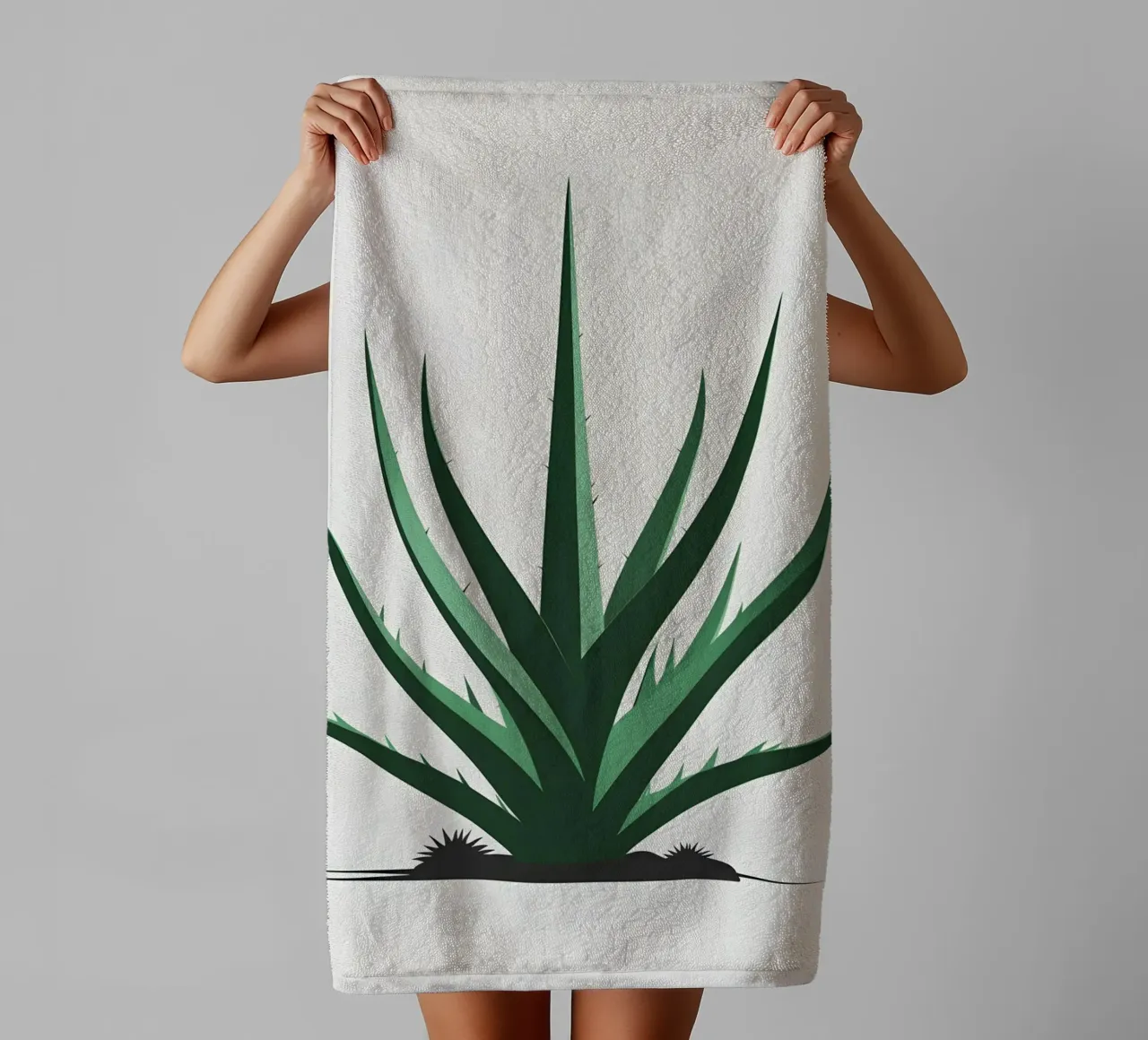 Aloe Shape towel by Botanical Gallery