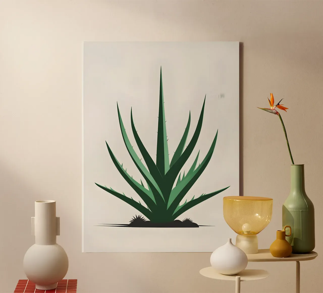 Aloe Shape canvas by Botanical Gallery