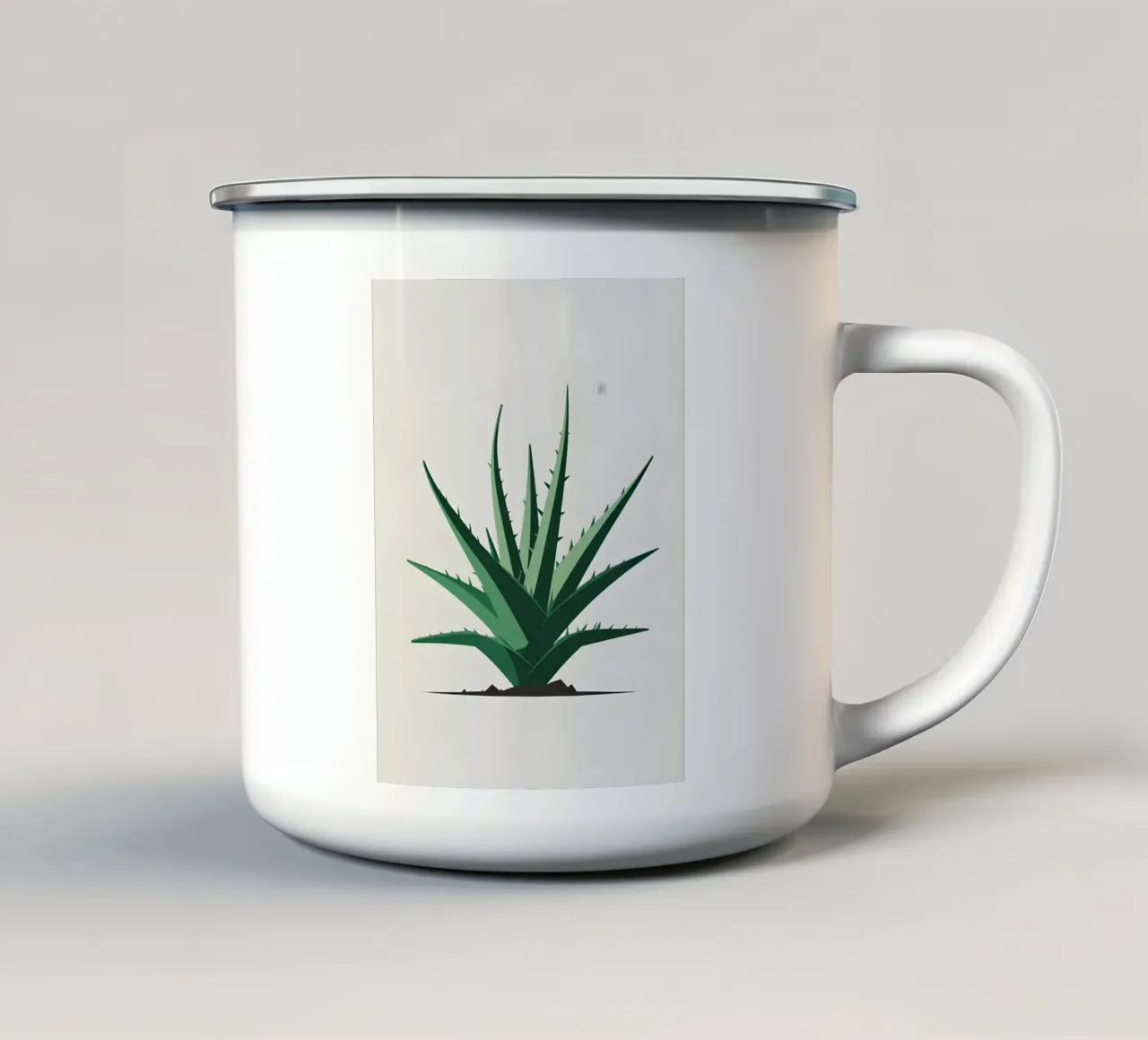Forma dell'aloe tazza in smalto da Botanical Gallery