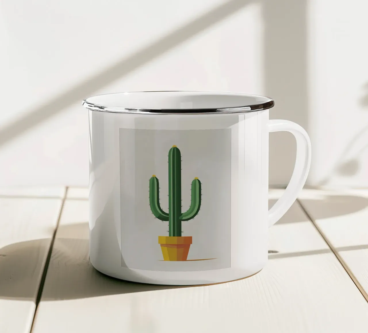 Barrel Cactus tazza in smalto da Botanical Gallery