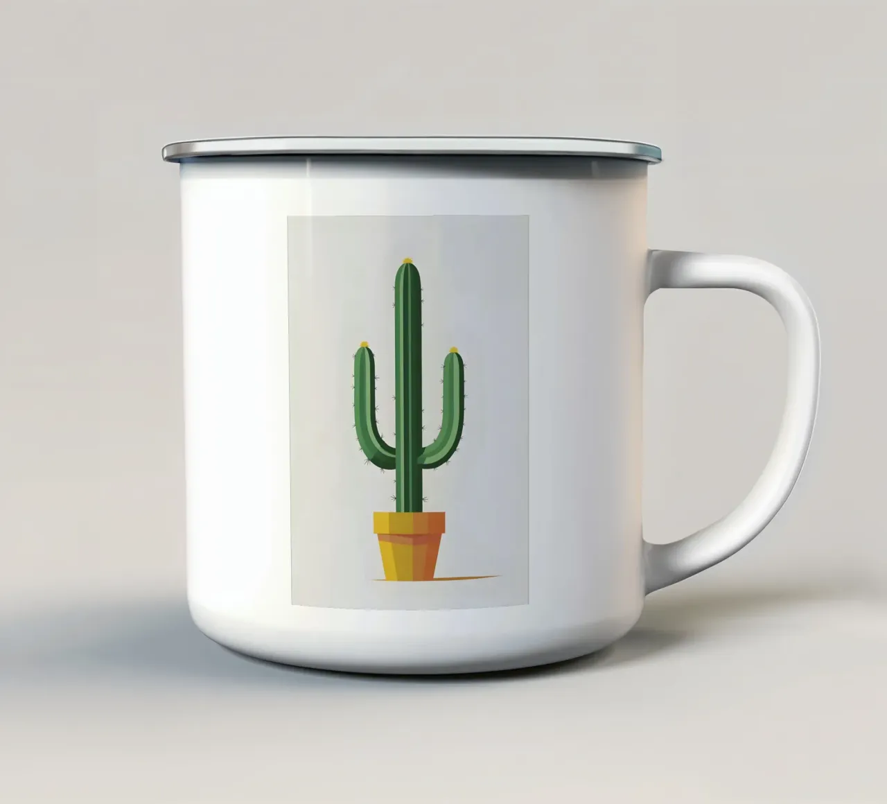 Barrel Cactus tazza in smalto da Botanical Gallery