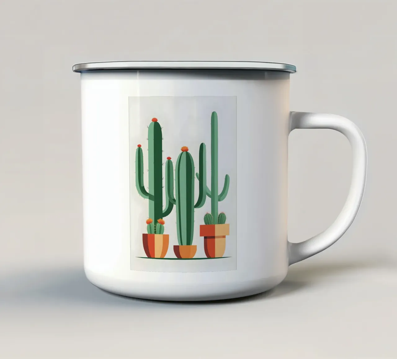 Barrel Cactus tazza in smalto da Botanical Gallery