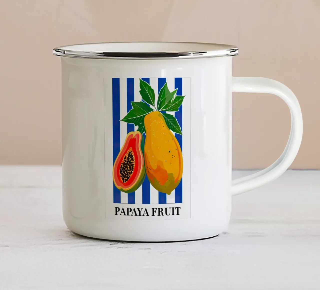 Il frutto della papaya tazza in smalto da 🎁 NOBELART