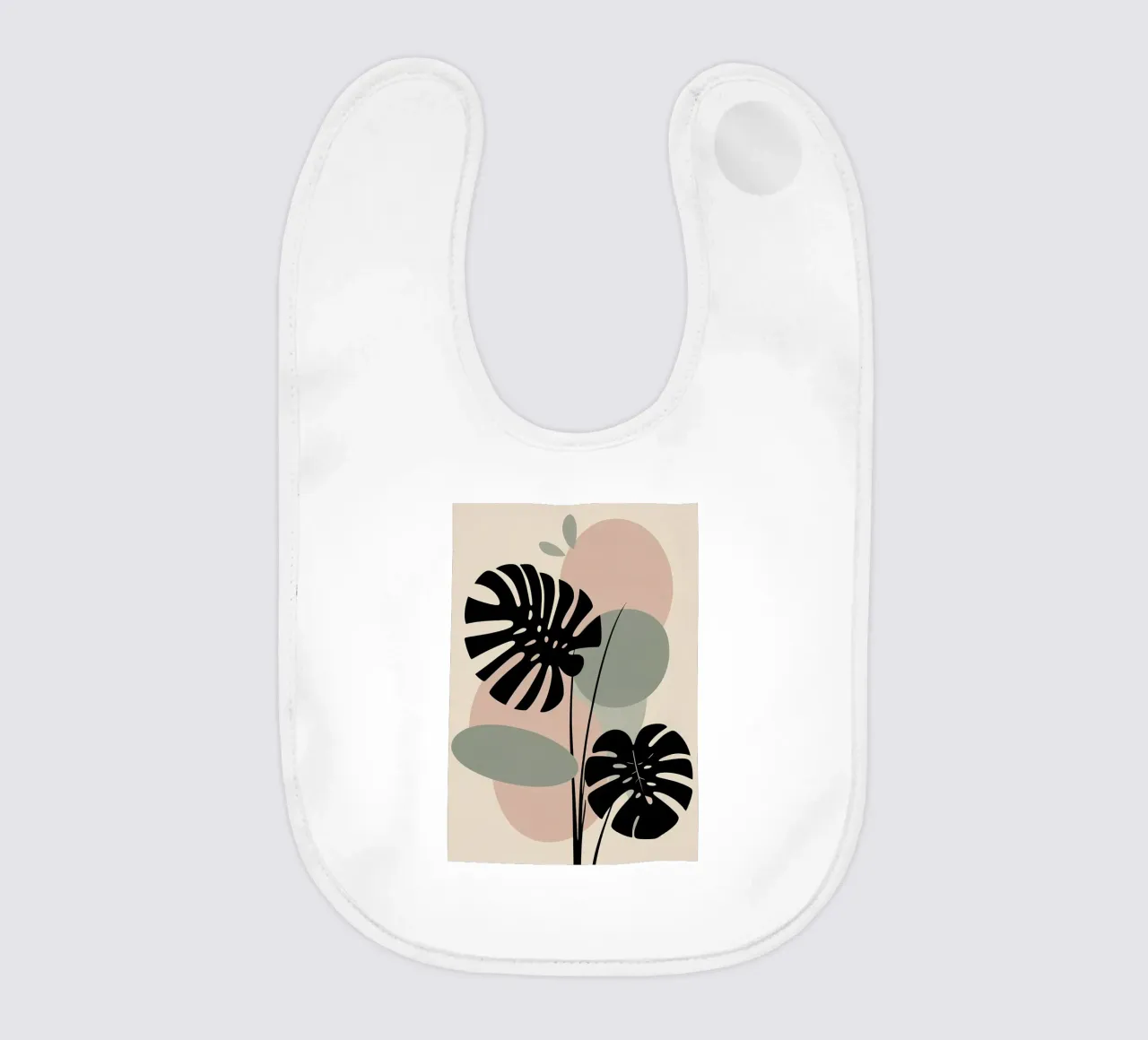 Foglie di Monstera minimaliste con forme astratte pastello morbide bavaglino da Bloom And Brush