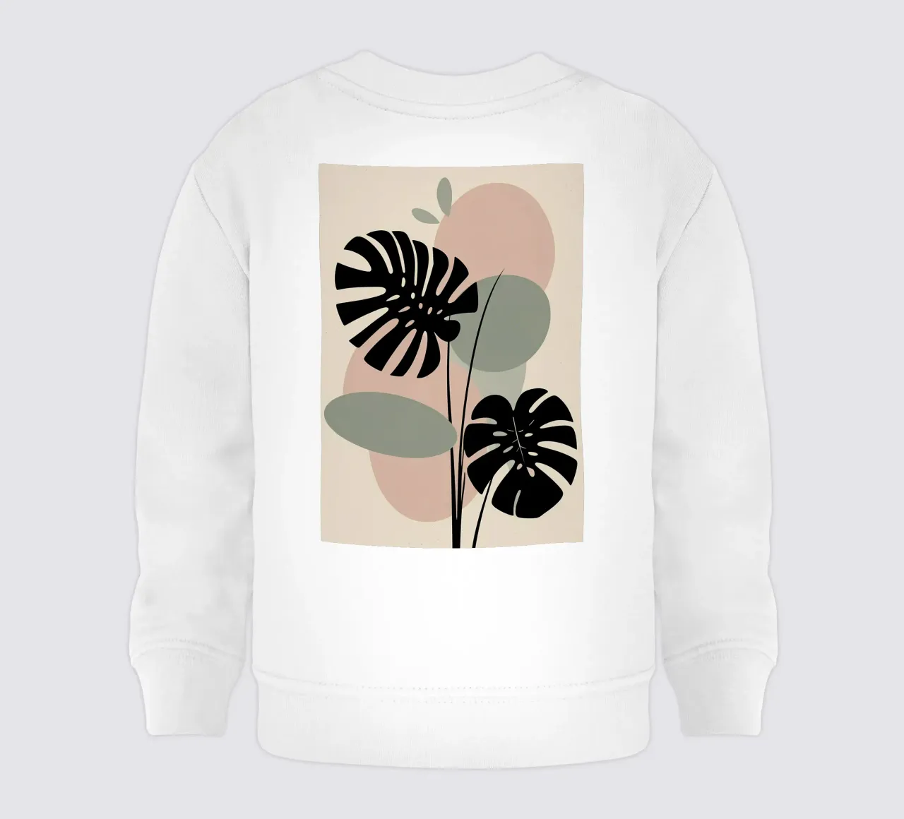 Foglie di Monstera minimaliste con forme astratte pastello morbide felpa neonato da Bloom And Brush