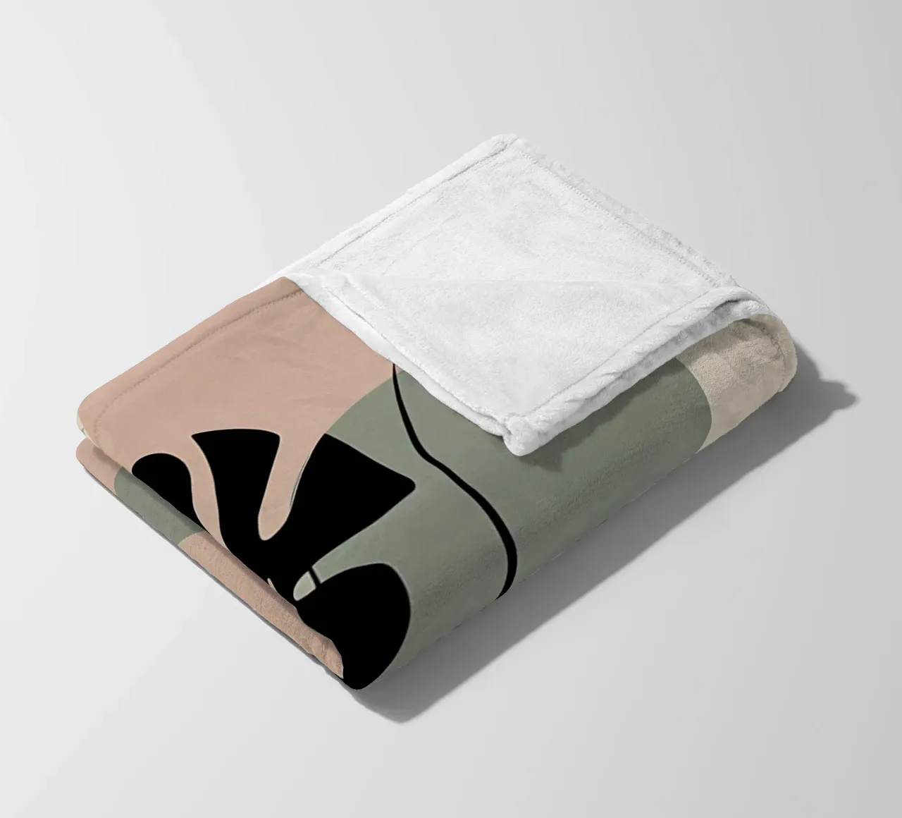 Foglie di Monstera minimaliste con forme astratte pastello morbide coperta in pile da Bloom And Brush