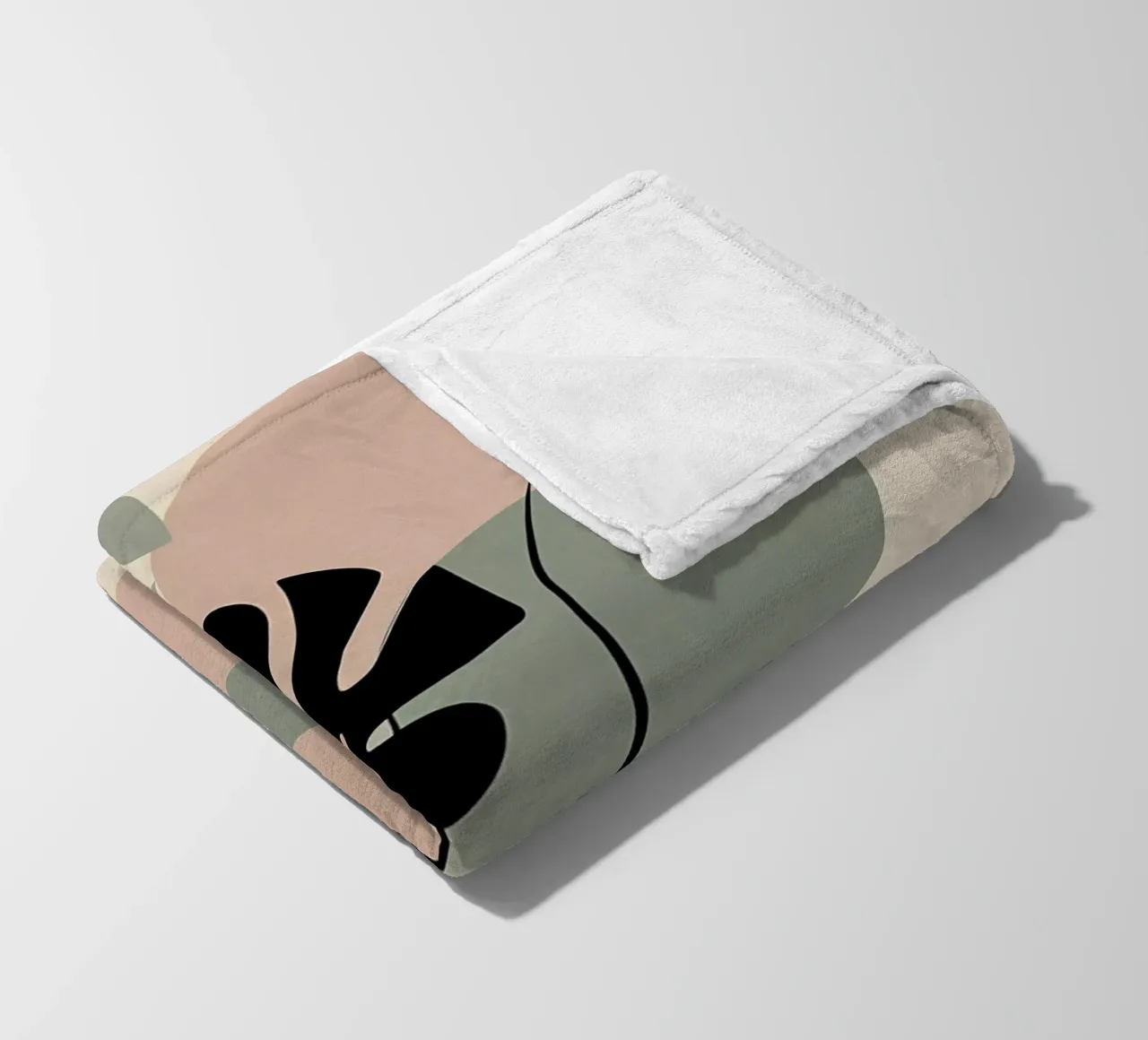 Foglie di Monstera minimaliste con forme astratte pastello morbide coperta in pile da Bloom And Brush
