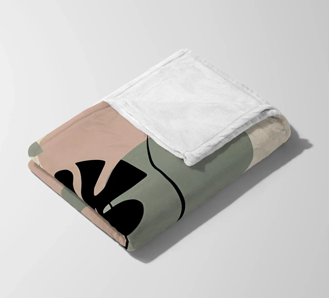 Foglie di Monstera minimaliste con forme astratte pastello morbide coperta in pile da Bloom And Brush