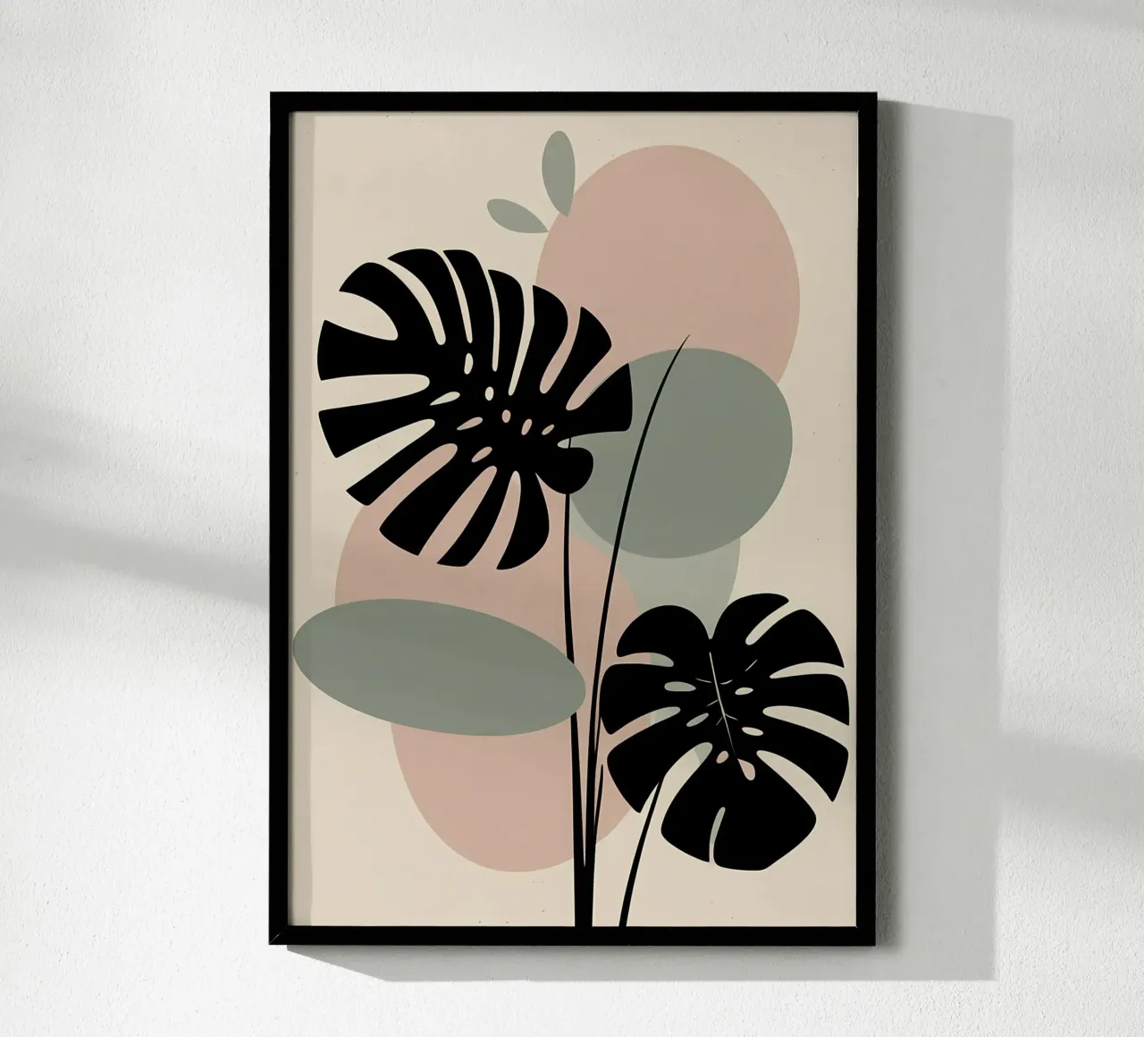Foglie di Monstera minimaliste con forme astratte pastello morbide carta hahnemühle da Bloom And Brush