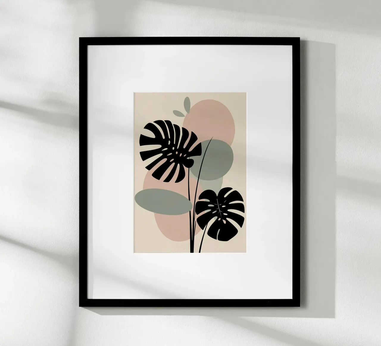 Foglie di Monstera minimaliste con forme astratte pastello morbide carta hahnemühle da Bloom And Brush