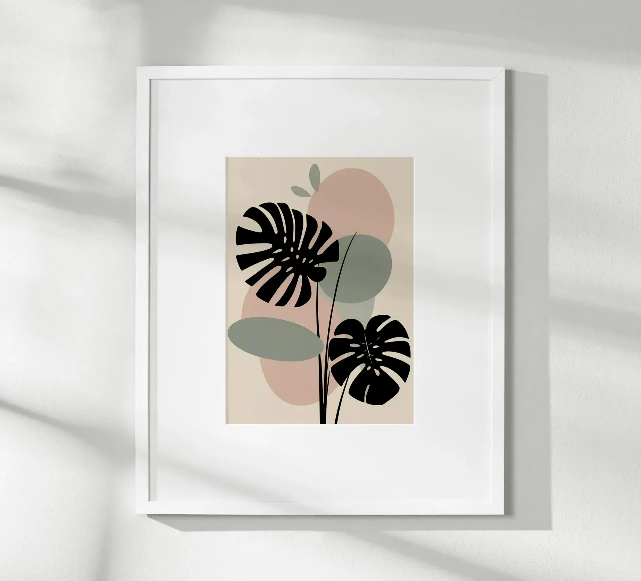 Foglie di Monstera minimaliste con forme astratte pastello morbide carta hahnemühle da Bloom And Brush