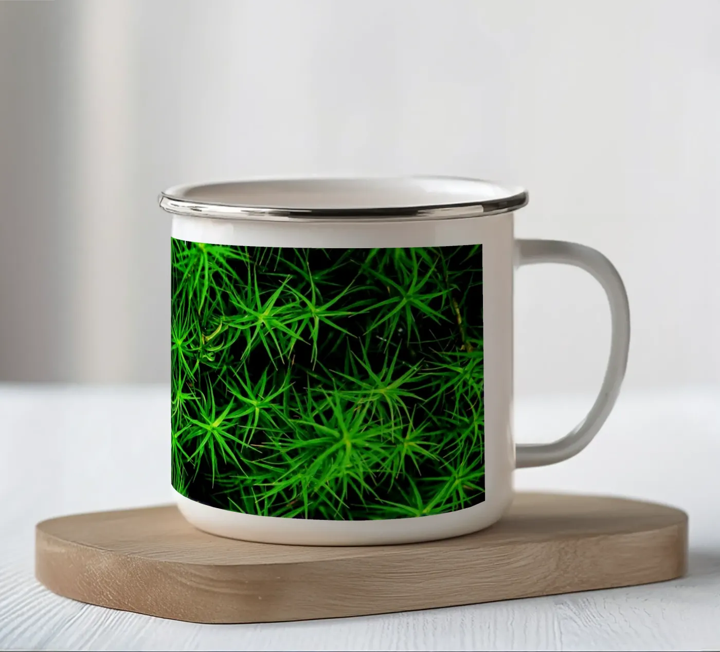Moss pattern emaille mok van Fjöllart