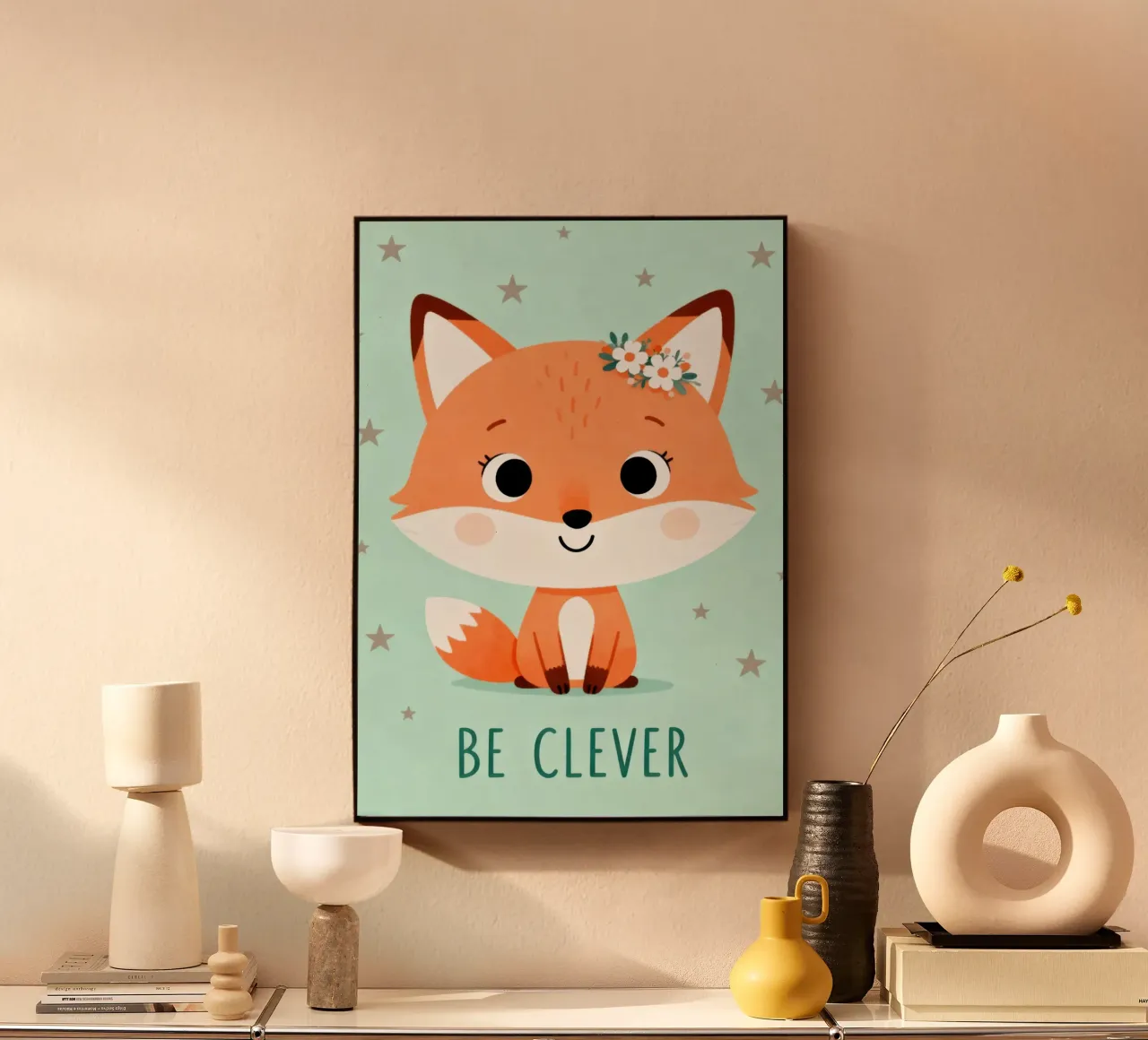 Be Clever Fox acrylic glass by EverLuvv Studio